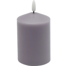LED Echtwachskerze Ø 7 cm H 12,5 cm Wachs violet abgerundet