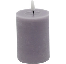 LED Echtwachskerze Ø 7 cm H 12,5 cm Wachs violet flach