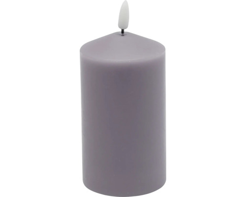 LED Echtwachskerze Ø 7 cm H 15 cm Wachs violet abgerundet