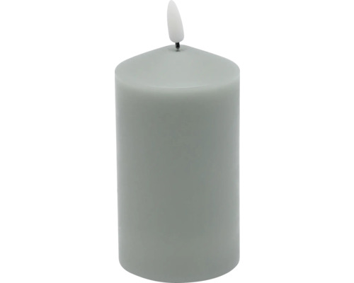 LED Echtwachskerze Ø 7 cm H 15 cm Wachs sage abgerundet