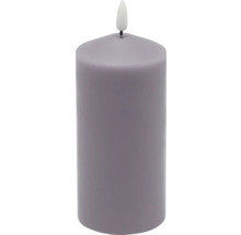 LED Echtwachskerze Ø 7 cm H 17 cm Wachs violet abgerundet