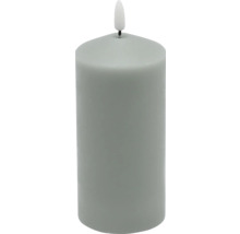 Dekorative graue Stumpenkerze mit LED-Flamme