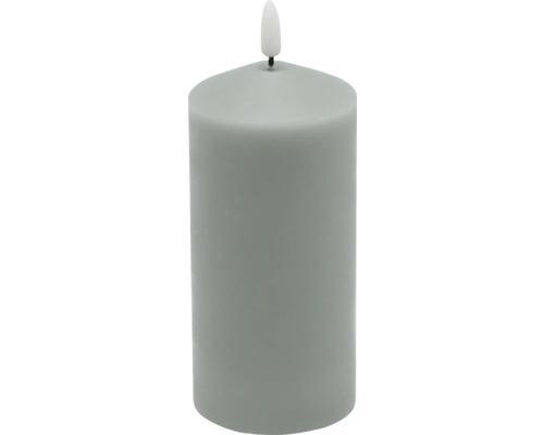 LED Echtwachskerze Ø 7 cm H 17 cm Wachs sage abgerundet