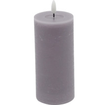 LED Echtwachskerze Ø 7 cm H 17 cm Wachs violet flach