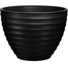 Schwarzer Pflanztopf mit geripptem Design