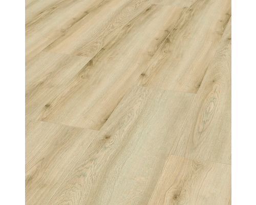 Swiss Krono Laminat EXQUISIT PLUS Edersee Eiche Natur Eiche Landhausdiele 1380 x 244 x 8 mm Nahaufnahme von verlegtem Laminatboden