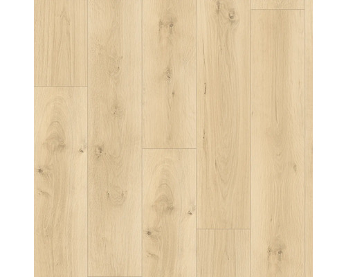 Laminat Pinot Eiche sand Eiche Landhausdiele 129,2 x 193 x 8 mm Heller Laminatboden in Holzoptik für den Innenbereich.