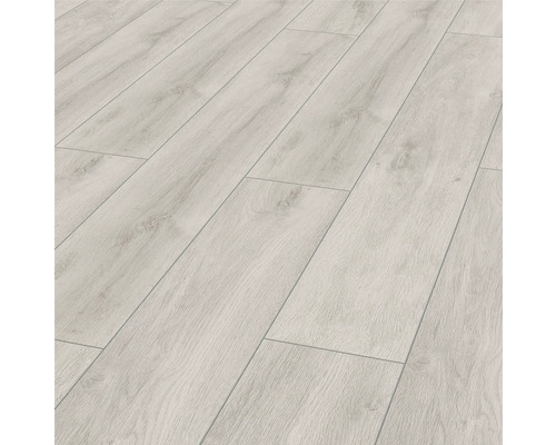 Swiss Krono Laminat ROBUSTO Premium Eiche grau Eiche Landhausdiele 1375 x 188 x 12 mm Heller Laminatboden mit Holzoptik