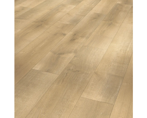 Laminat Basic 400 Eiche Monterey leicht geweißt Landhausdiele 1285 x 194 x 8 mm Verlegter Laminatboden in Holzoptik