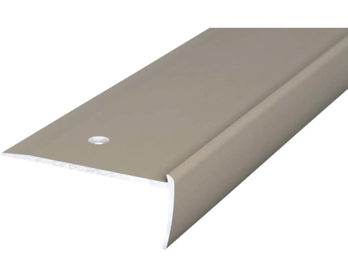 Prinz Treppenkantenprofil Alu Edelstahl matt gelocht 45 x 18,5 x 2500 mm Treppenkantenprofil aus Metall mit Befestigungsloch