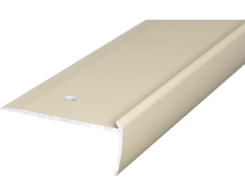 Prinz Treppenkantenprofil Alu sahara gelocht 45 x 19 x 2500 mm Treppenkantenprofil aus Metall mit Befestigungsloch
