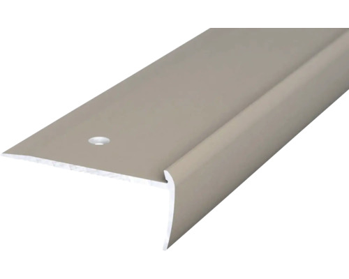 Prinz Treppenkantenprofil Alu Edelstahl matt gelocht 45 x 19,5 x 2500 mm Treppenkantenprofil aus Metall mit Befestigungsloch