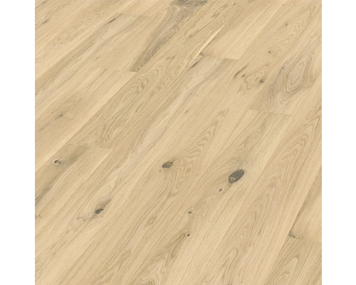 Parkett Rigi Eiche Landhausdiele Matt lackiert Gebürstet 2190 x 162 x 13 mm Heller Holzboden mit Astlöchern