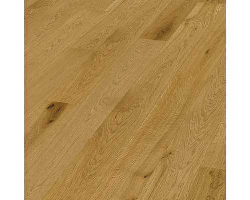 Parkett Matterhorn Eiche Landhausdiele Naturgeölt Gebürstet 2190 x 162 x 13 mm Helles Eichenparkett mit Holzstruktur