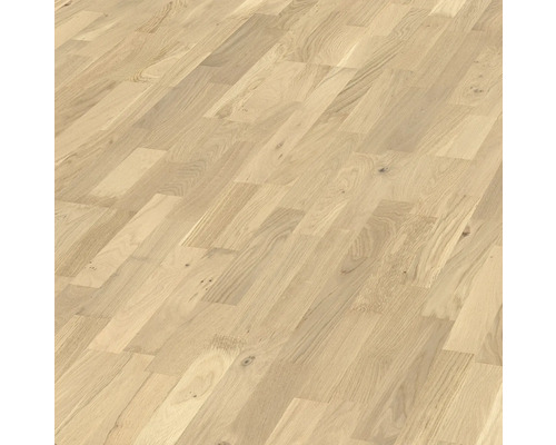 Parkett Athos Eiche Schiffsboden Matt lackiert Gebürstet 2390 x 200 x 13 mm Heller Eichenparkettboden im Fischgrätmuster