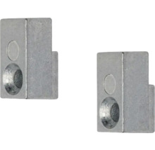 Zwei Eckverbinder aus Metall