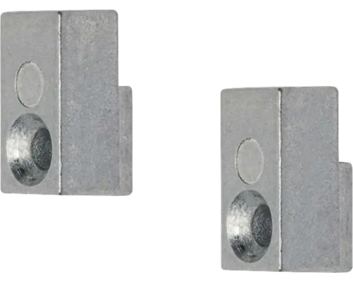 Zwei Eckverbinder aus Metall