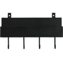 Schwarze Garderobe mit fünf Haken zur Wandmontage