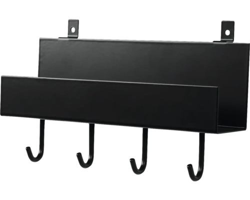 Schlüsselbrett aus Metall mit vier Haken