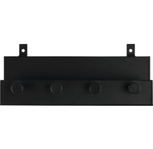 Schwarze Wandgarderobe mit vier Haken zur Wandmontage