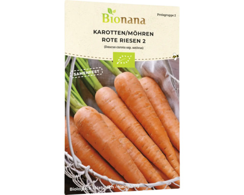 Gemüsesamen Bionana Karotte 'Rote Riesen 2 (Flakkese 2)'