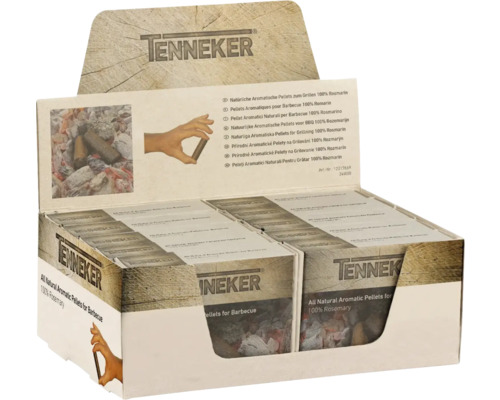 Display mit Tenneker Räucherpellets Rosmarin für den Grill