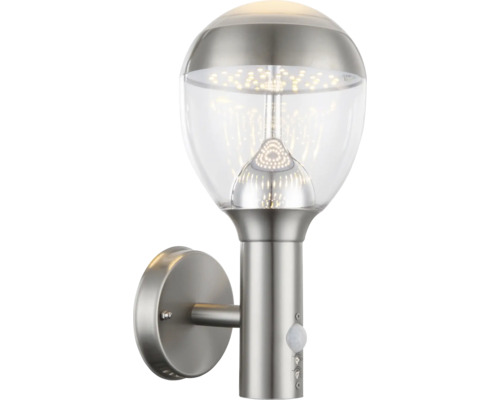 Wandleuchte aus Edelstahl mit Bewegungsmelder