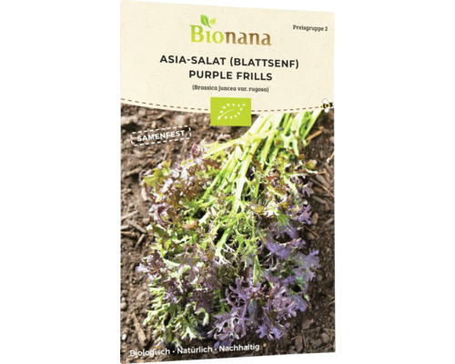 Salatsamen Bionana Asia-Blattgemüse 'Purple Frills'