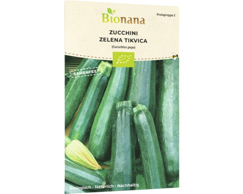 Gemüsesamen Bionana Zucchini 'Zelena Tikvica'