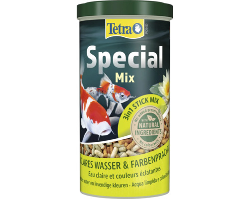 Teichfutter Tetra Pond Special Mix 1L, Sticks 3 in 1 für Teichfische Tetra Pond Special Mix Teichfutter Dose
