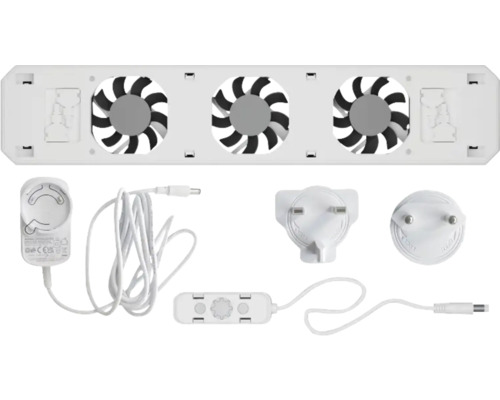 Heizungsventilator Technaxx Mono-Set TX-302 34,3 cm für Heizkörper Aquarienkühler mit drei Ventilatoren und Netzteil