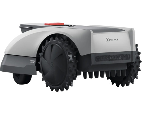 Mähroboter mit Rädern und Bedienfeld