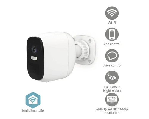 Nedis SmartLife Überwachungskamera mit WLAN, App Steuerung, Sprachsteuerung und 4MP Quad HD 1440p Auflösung