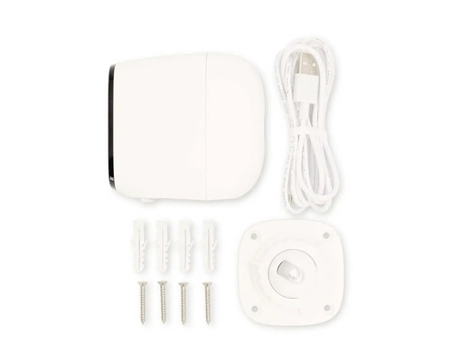 Überwachungskamera mit USB-Kabel, Montageplatte, Schrauben und Dübel