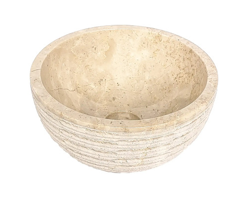 Aufsatzwaschbecken aus Naturstein Differnz Alto rund 38 cm beige matt ohne Beschichtung Aufsatzwaschbecken aus Naturstein Differnz Alto rund 38 cm beige matt ohne Beschichtung