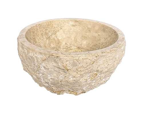 Aufsatzwaschbecken aus Naturstein Differnz Asti rund 38 cm beige matt ohne Beschichtung Aufsatzwaschbecken aus Naturstein Differnz Asti rund 38 cm beige matt ohne Beschichtung
