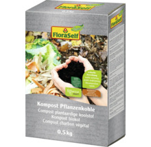 FloraSelf Kompost Pflanzenkohle 0,5 Kilogramm Packung