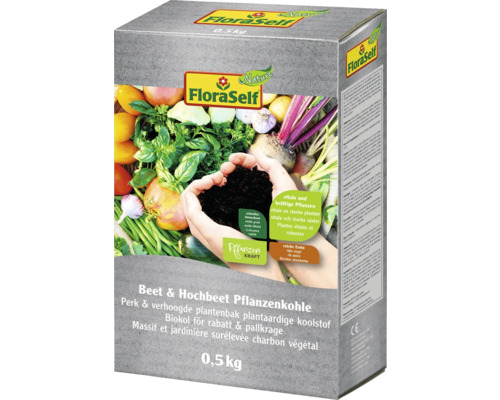 Pflanzenkohle für Beet & Hochbeet FloraSelf Nature 0,5 kg FloraSelf Beet und Hochbeet Pflanzenkohle, 0,5 kg Packung