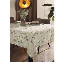 Esstisch mit Tischdecke mit Pflanzenmuster