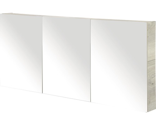 Spiegelschrank Sanox 3-türig 160x13x65 cm Eiche natur mit doppelseitige Spiegeltüre Spiegelschrank mit drei Türen für das Badezimmer