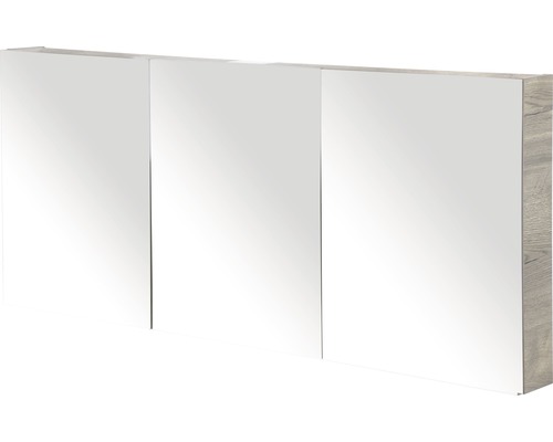 Spiegelschrank Sanox 3-türig 160x13x65 cm tabacco mit doppelseitige Spiegeltüre Spiegelschrank mit drei Türen