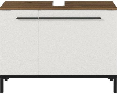 Waschbeckenunterschrank Germania GW-Yonkers 80x59x34 cm kaschmir nussbaum Waschtischunterschrank mit zwei Türen und Ablagefläche