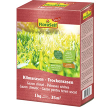 FloraSelf Klimarasen Trockenrasen Packung mit Informationen zu Aussaat, Pflege und Verwendung
