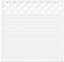 Weißer Sichtschutzzaun mit Rautenmuster