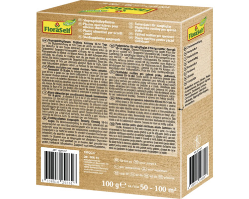 FloraSelf Nature seed mixture for songbirds with list of ingredients