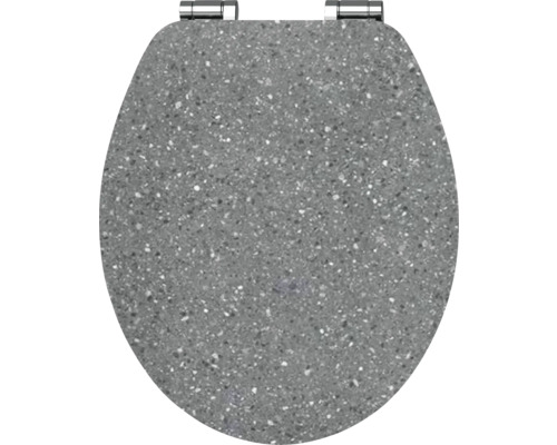 WC-Sitz Form & Style Agrigan Terazzo mit Absenkautomatik Toilettendeckel aus Kunstharz mit Metalleinfassungen