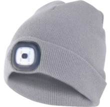 Graue Strickmütze mit integrierter LED Lampe