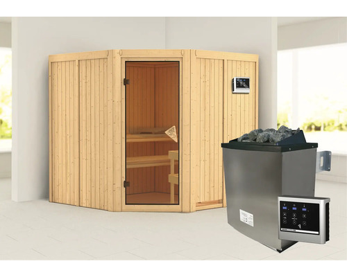 Innensauna mit Saunaofen und Steuerung