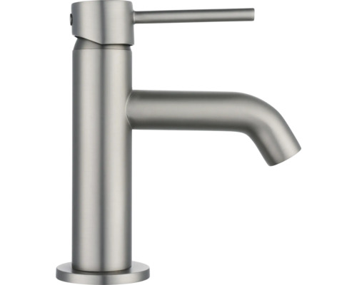 Waschtischarmatur Avital Rega eco stainless steel gebürstet mit Push-Open-Ablaufventil