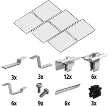 Solarpanel Montageset mit Dachhaken, Modulklemmen und Schrauben
